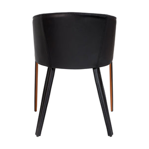 Pallas Armchair Upholstered Leather with Powder Coated Steel Frame for Modern Lounge Seating