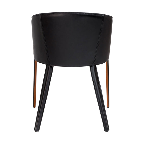Pallas Armchair Upholstered Leather with Powder Coated Steel Frame for Modern Lounge Seating