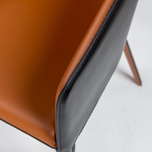 Pallas Armchair Upholstered Leather with Powder Coated Steel Frame for Modern Lounge Seating