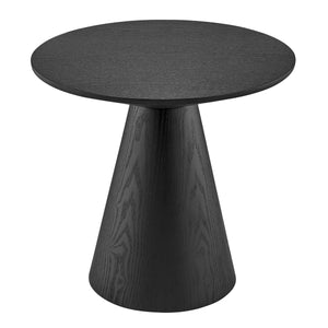 Wesley 24 Inch Round Side Table with Sleek Veneer Finish for Modern Living Room Accent Decor