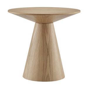 Wesley 24 Inch Round Side Table with Sleek Veneer Finish for Modern Living Room Accent Decor