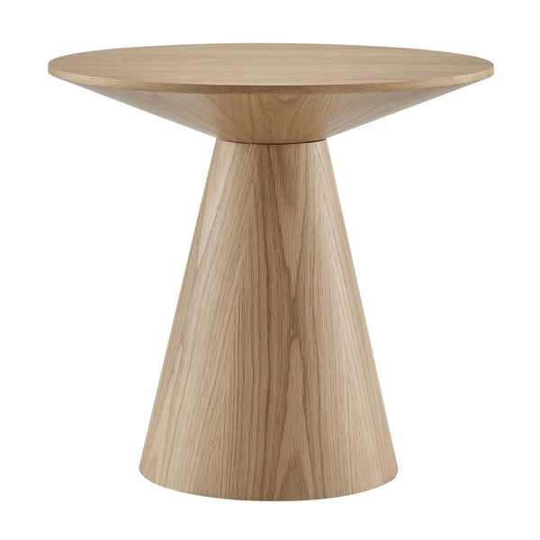 Wesley 24 Inch Round Side Table with Sleek Veneer Finish for Modern Living Room Accent Decor