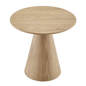 Wesley 24 Inch Round Side Table with Sleek Veneer Finish for Modern Living Room Accent Decor