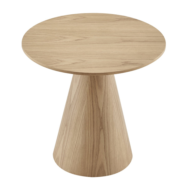 Wesley 24 Inch Round Side Table with Sleek Veneer Finish for Modern Living Room Accent Decor