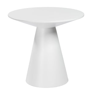 Wesley 24 Inch Round Side Table with Sleek Veneer Finish for Modern Living Room Accent Decor