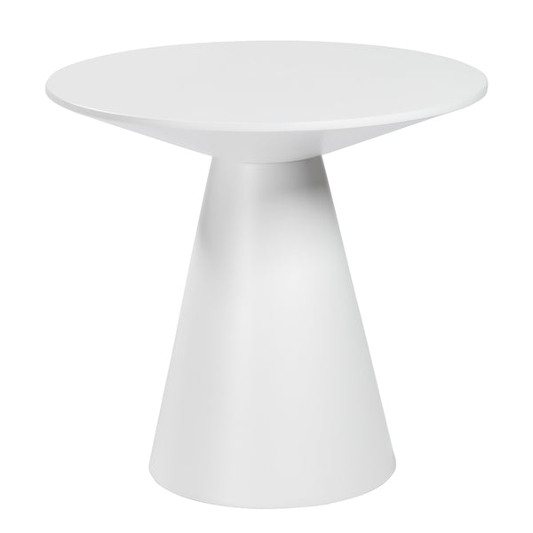 Wesley 24 Inch Round Side Table with Sleek Veneer Finish for Modern Living Room Accent Decor