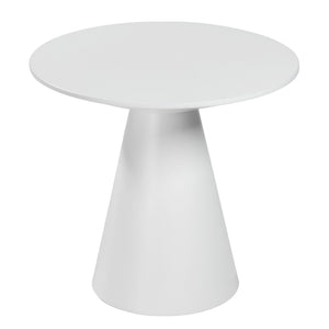 Wesley 24 Inch Round Side Table with Sleek Veneer Finish for Modern Living Room Accent Decor