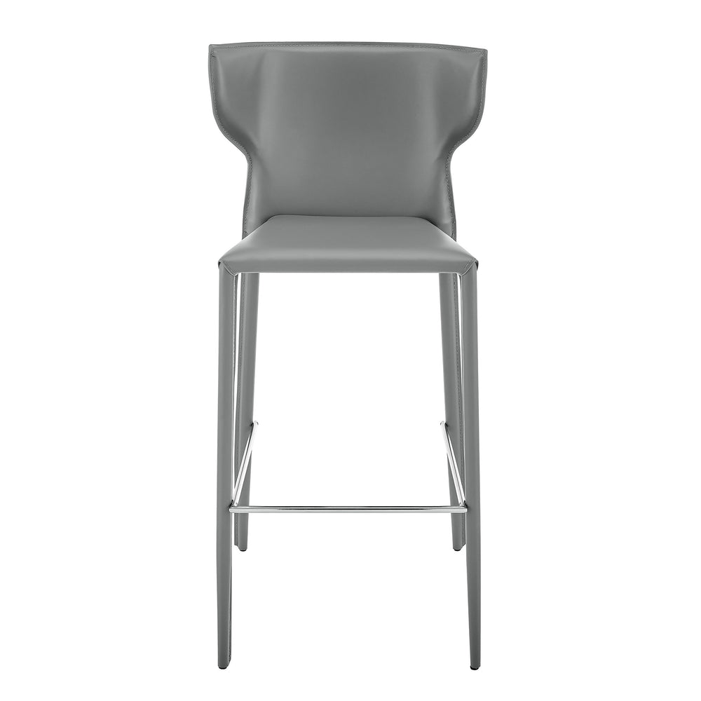 EE Test Vendor Divinia Upholstered Barstools with Steel Frame for Kitchen or Bar Seating Set of 2 EETEST-38974-GRY