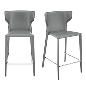 Divinia Upholstered Counter Stools with Steel Frame for Kitchen or Dining Room Set of 2