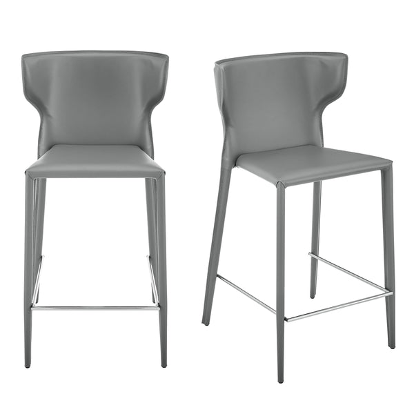 Divinia Upholstered Counter Stools with Steel Frame for Kitchen or Dining Room Set of 2