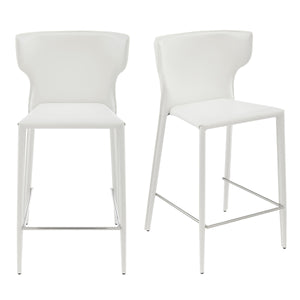 Divinia Upholstered Counter Stools with Steel Frame for Kitchen or Dining Room Set of 2