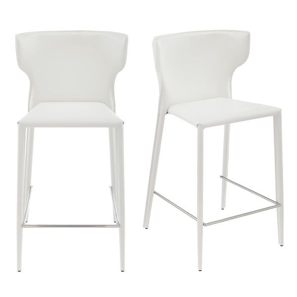 Divinia Upholstered Counter Stools with Steel Frame for Kitchen or Dining Room Set of 2