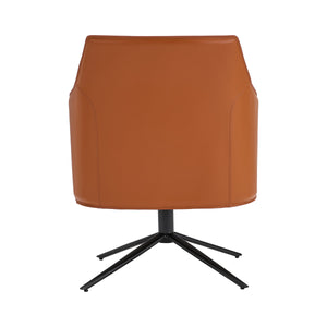 Signa Swivel Accent Chair Regenerated Leather Auto-return Steel Base Modern Lounge Seating