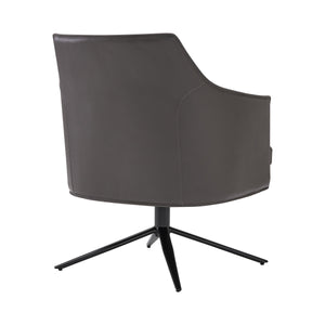 Signa Swivel Accent Chair Regenerated Leather Auto-return Steel Base Modern Lounge Seating