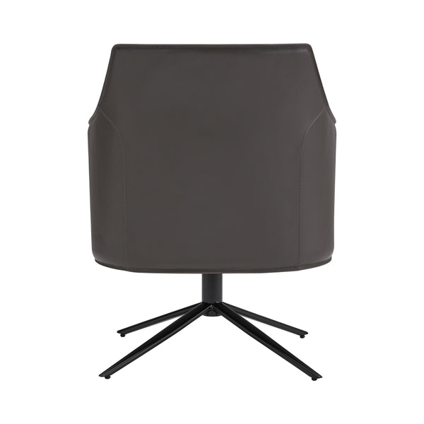 Signa Swivel Accent Chair Regenerated Leather Auto-return Steel Base Modern Lounge Seating