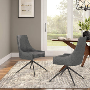 Signa Swivel Accent Chair Upholstered Fabric Steel Base Scandinavian Hygge Style Modern Comfort