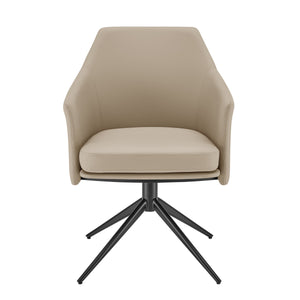 Signa Swivel Accent Chair Scandinavian Hygge Style Auto-return Steel Base for Modern Living Room
