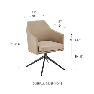 Signa Swivel Accent Chair Scandinavian Hygge Style Auto-return Steel Base for Modern Living Room