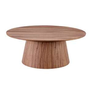 EE Test Vendor Wesley 36 Inch Round Coffee Table with Clean Silhouette and Sleek Finish for Living Rooms Walnut EETEST-39013WAL-KIT