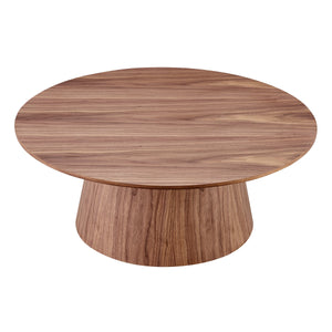 Wesley 36 Inch Round Coffee Table with Clean Silhouette and Sleek Finish for Living Rooms