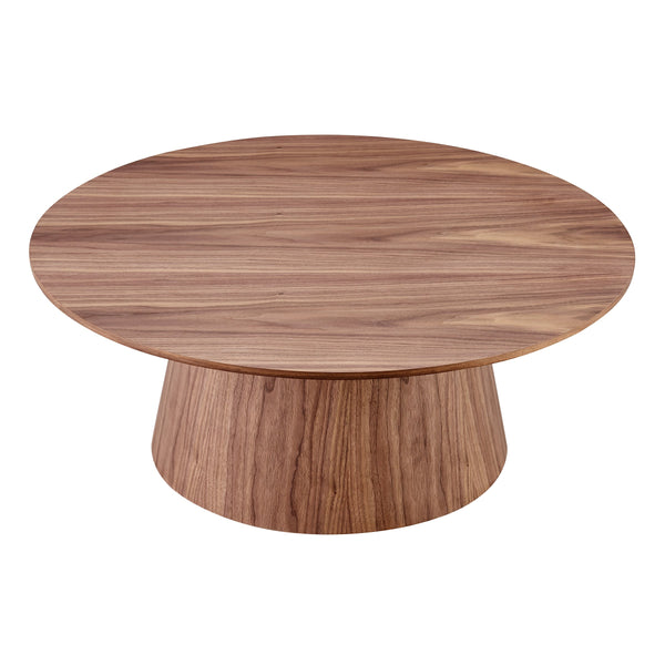 Wesley 36 Inch Round Coffee Table with Clean Silhouette and Sleek Finish for Living Rooms