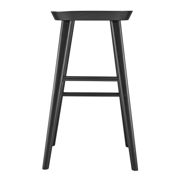 Vieno Solid Elm Wood Bar Stool Minimalist Handcrafted Seat for Kitchen and Dining Spaces