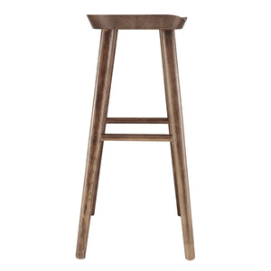 Vieno Solid Elm Wood Bar Stool Minimalist Handcrafted Seat for Kitchen and Dining Spaces
