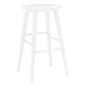 Vieno Solid Elm Wood Bar Stool Minimalist Handcrafted Seat for Kitchen and Dining Spaces