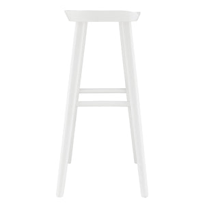 Vieno Solid Elm Wood Bar Stool Minimalist Handcrafted Seat for Kitchen and Dining Spaces