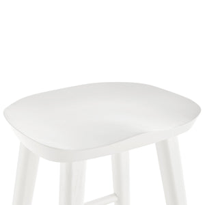 Vieno Solid Elm Wood Bar Stool Minimalist Handcrafted Seat for Kitchen and Dining Spaces