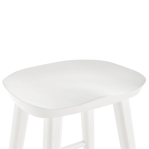 Vieno Solid Elm Wood Bar Stool Minimalist Handcrafted Seat for Kitchen and Dining Spaces