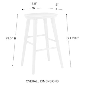 Vieno Solid Elm Wood Bar Stool Minimalist Handcrafted Seat for Kitchen and Dining Spaces