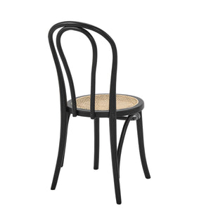 Marko Art Deco Bentwood Side Chairs with Woven Cane Seats for Stylish Dining Set of 2