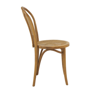 Liva Art Deco Bentwood Dining Chair with Cane Seat Elegant Wood Frame Set of 2