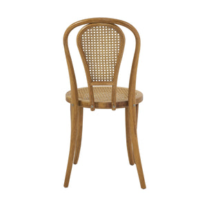 Liva Art Deco Bentwood Dining Chair with Cane Seat Elegant Wood Frame Set of 2