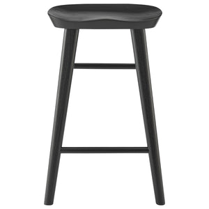 Vieno Solid Elm Wood Counter Stool Minimalist Design for Modern Bar and Kitchen Seating