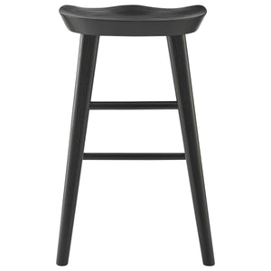 Vieno Solid Elm Wood Counter Stool Minimalist Design for Modern Bar and Kitchen Seating