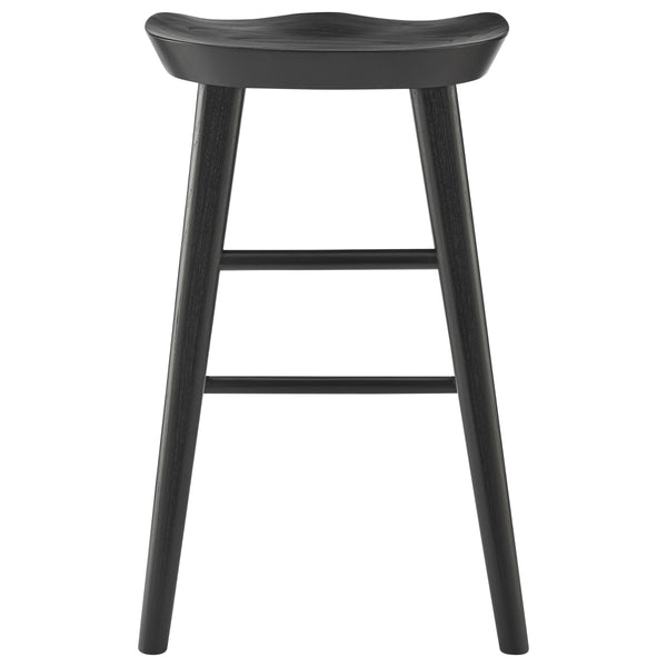 Vieno Solid Elm Wood Counter Stool Minimalist Design for Modern Bar and Kitchen Seating