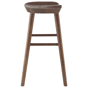 Vieno Solid Elm Wood Counter Stool Minimalist Design for Modern Bar and Kitchen Seating