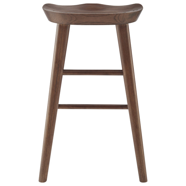 Vieno Solid Elm Wood Counter Stool Minimalist Design for Modern Bar and Kitchen Seating