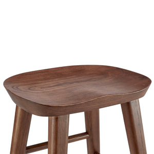 Vieno Solid Elm Wood Counter Stool Minimalist Design for Modern Bar and Kitchen Seating