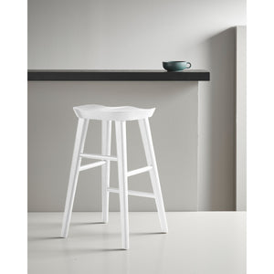 Vieno Solid Elm Wood Counter Stool Minimalist Design for Modern Bar and Kitchen Seating