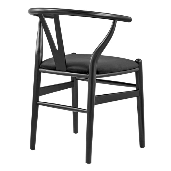 Evelina Solid Wood Dining Side Chair Set of 2 Mid-century Geometric Rush Seat Design