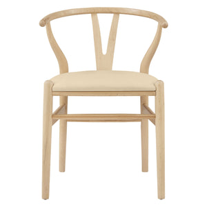 Evelina Solid Wood Dining Side Chair Set of 2 Mid-century Geometric Rush Seat Design