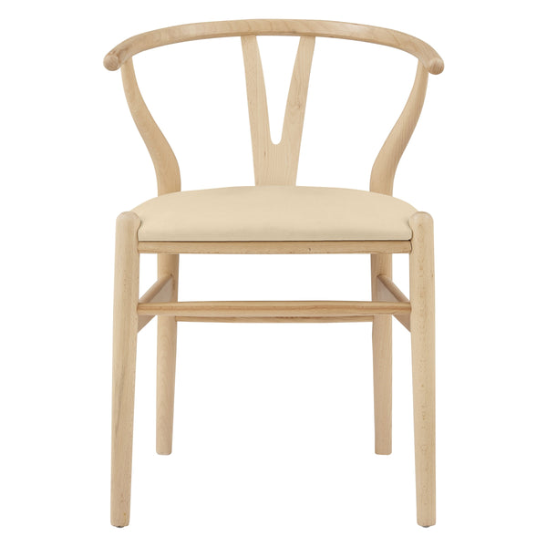 Evelina Solid Wood Dining Side Chair Set of 2 Mid-century Geometric Rush Seat Design