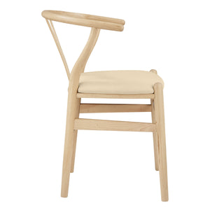 Evelina Solid Wood Dining Side Chair Set of 2 Mid-century Geometric Rush Seat Design
