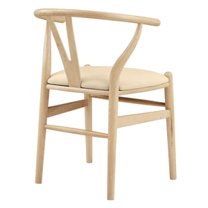 Evelina Solid Wood Dining Side Chair Set of 2 Mid-century Geometric Rush Seat Design