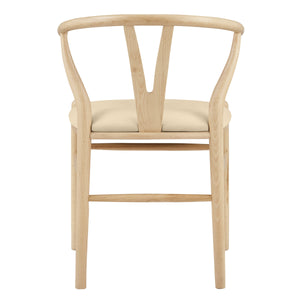 Evelina Solid Wood Dining Side Chair Set of 2 Mid-century Geometric Rush Seat Design