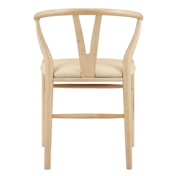 Evelina Solid Wood Dining Side Chair Set of 2 Mid-century Geometric Rush Seat Design