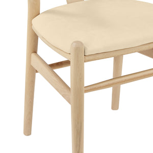 Evelina Solid Wood Dining Side Chair Set of 2 Mid-century Geometric Rush Seat Design